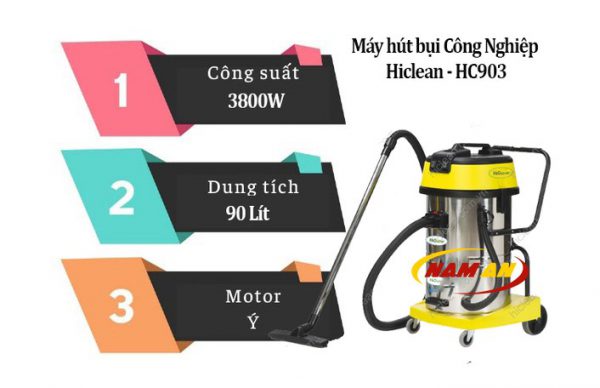 công suất máy hút bụi công nghiệp công suất lớn hiclean hc903